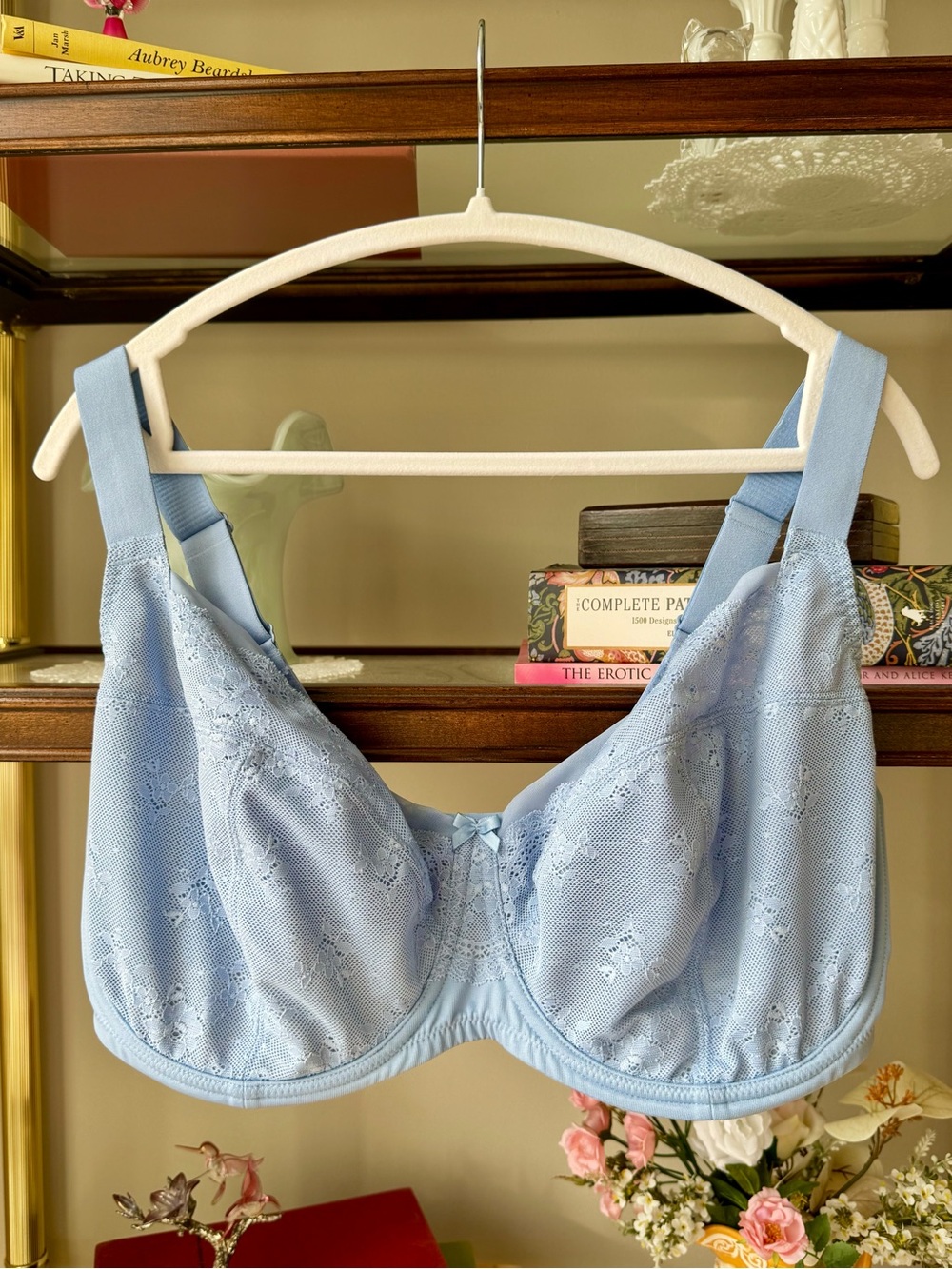Understance Ayesha Light Blue Floral Lace FlexWire Full Coverage Bra 36K